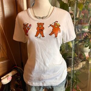 Vintage 70s/80s Fun-Tees Golfing Bears Graphic T-Shirt White Single Stitch M